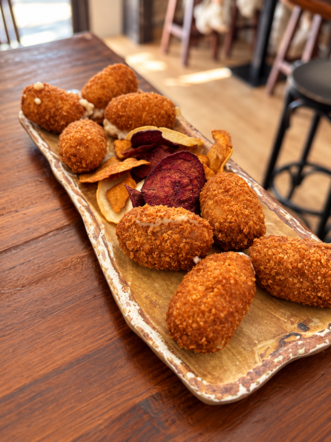 Croquetas con patatas en Taberna Mas Al Sur